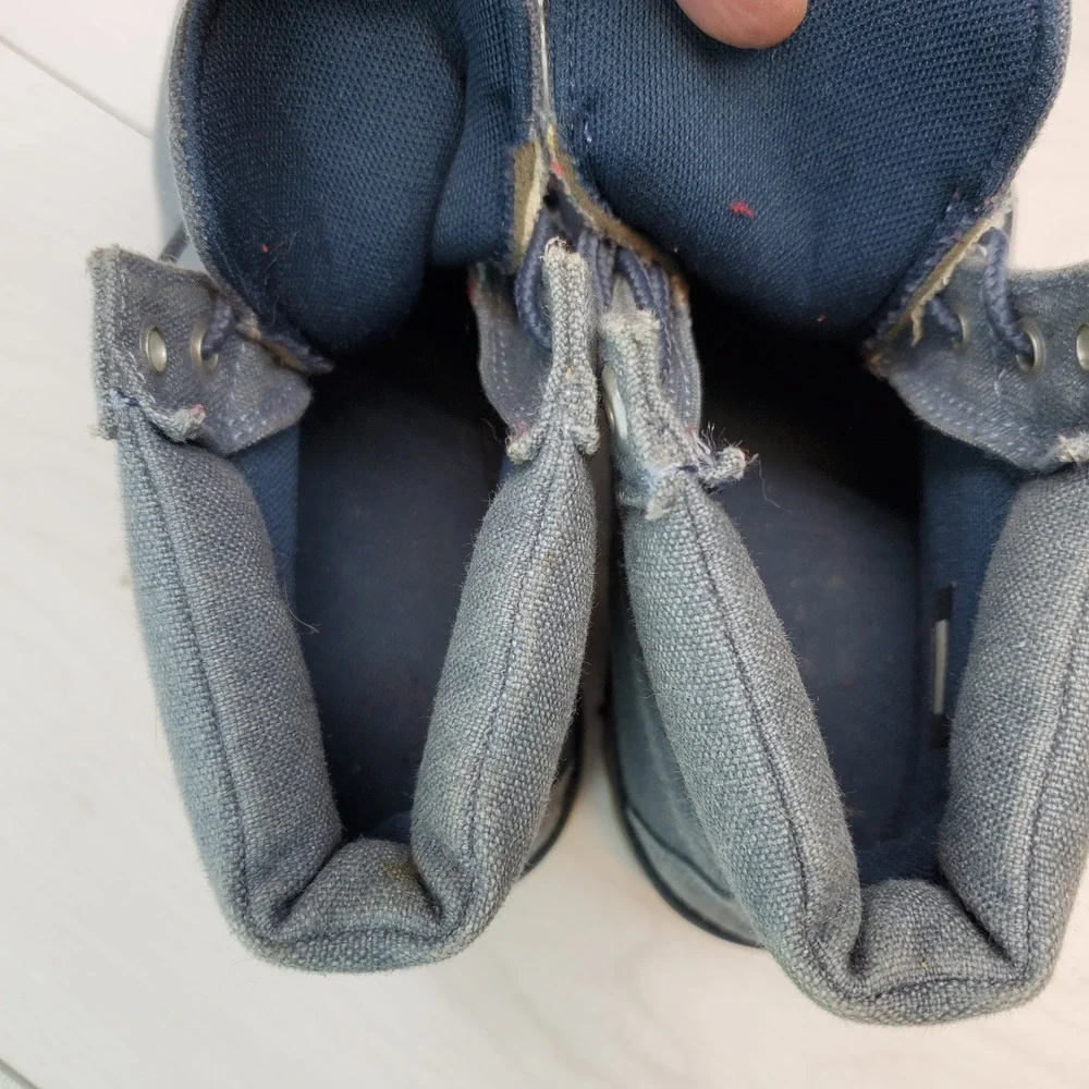 Timberland Boys A1VHV Blue Denim Canvas Lace Up Ankle Boots Size 6 Kids Gorpcore
